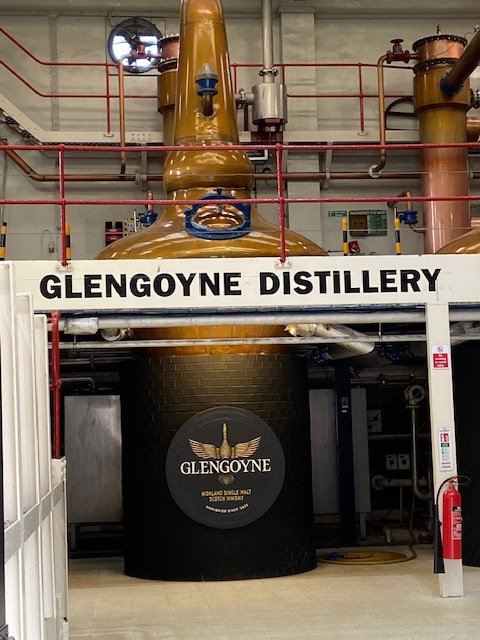 Copper stills inside the Glengoyne Distillery